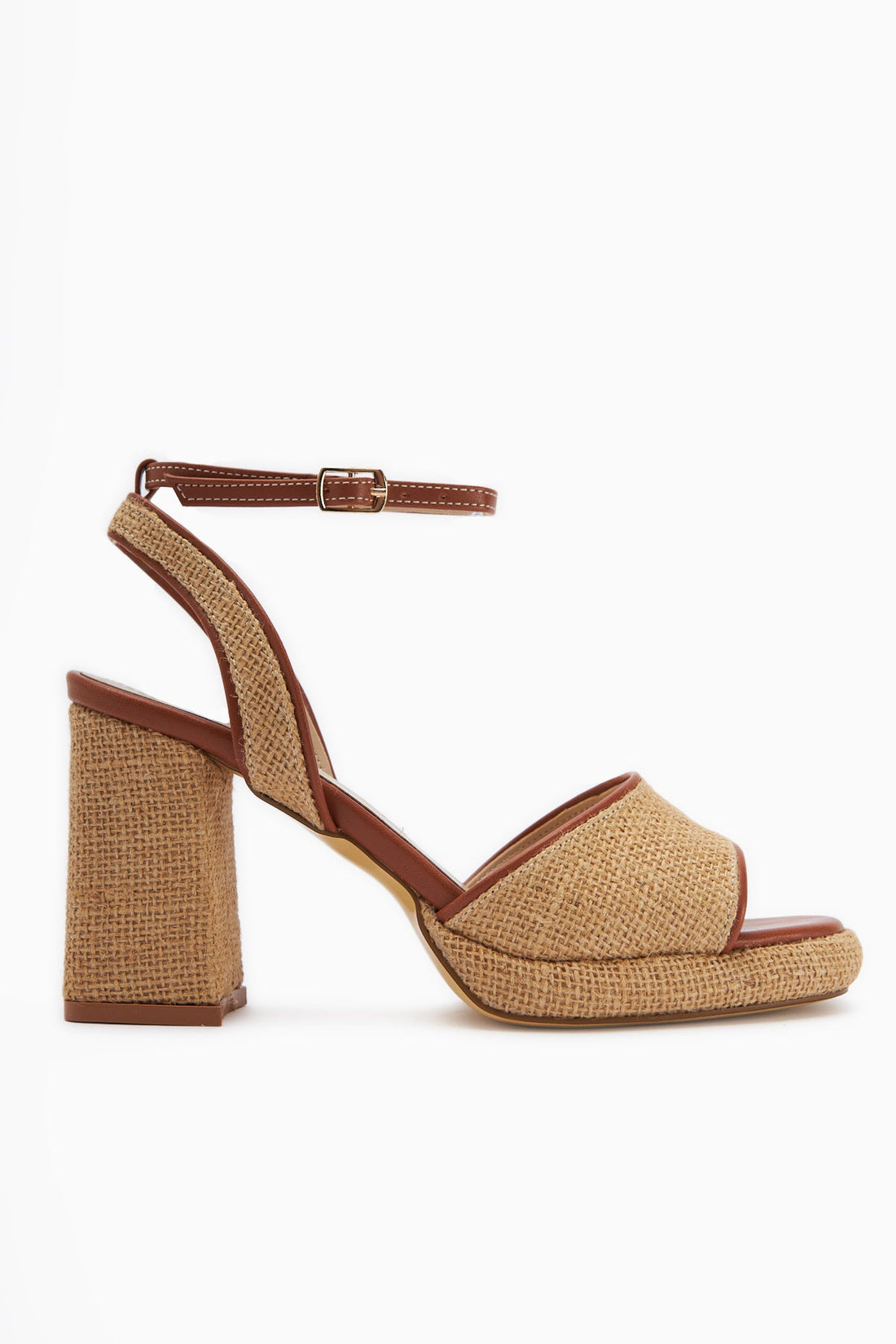 Kiana Straw Thick-Heeled Women's Sandals