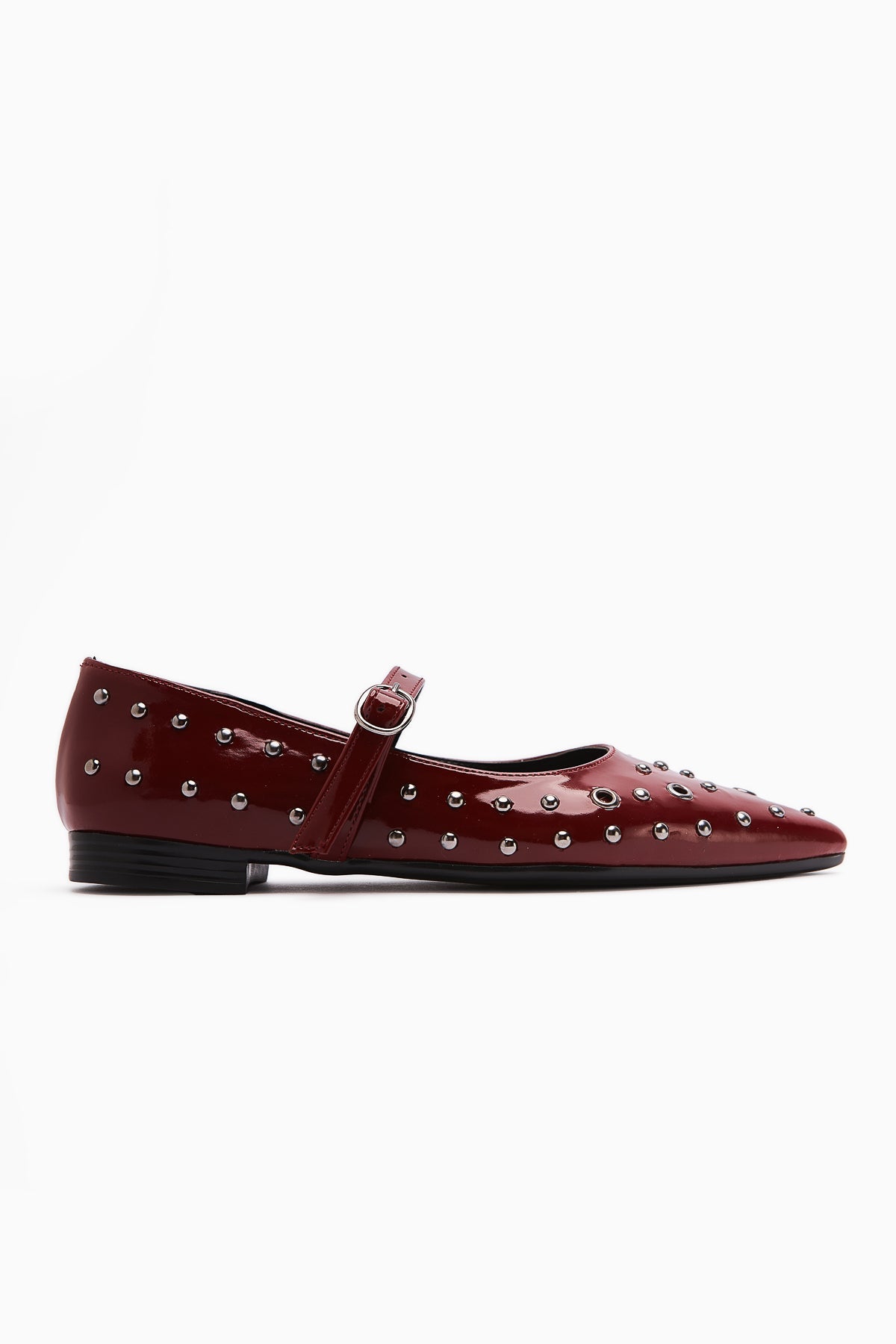 Ninna Burgundy Patent Pointed Toe Women's Ballet Flat