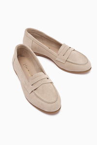 Genuine Leather Solina Beige Suede Comfortable Daily Loafer
