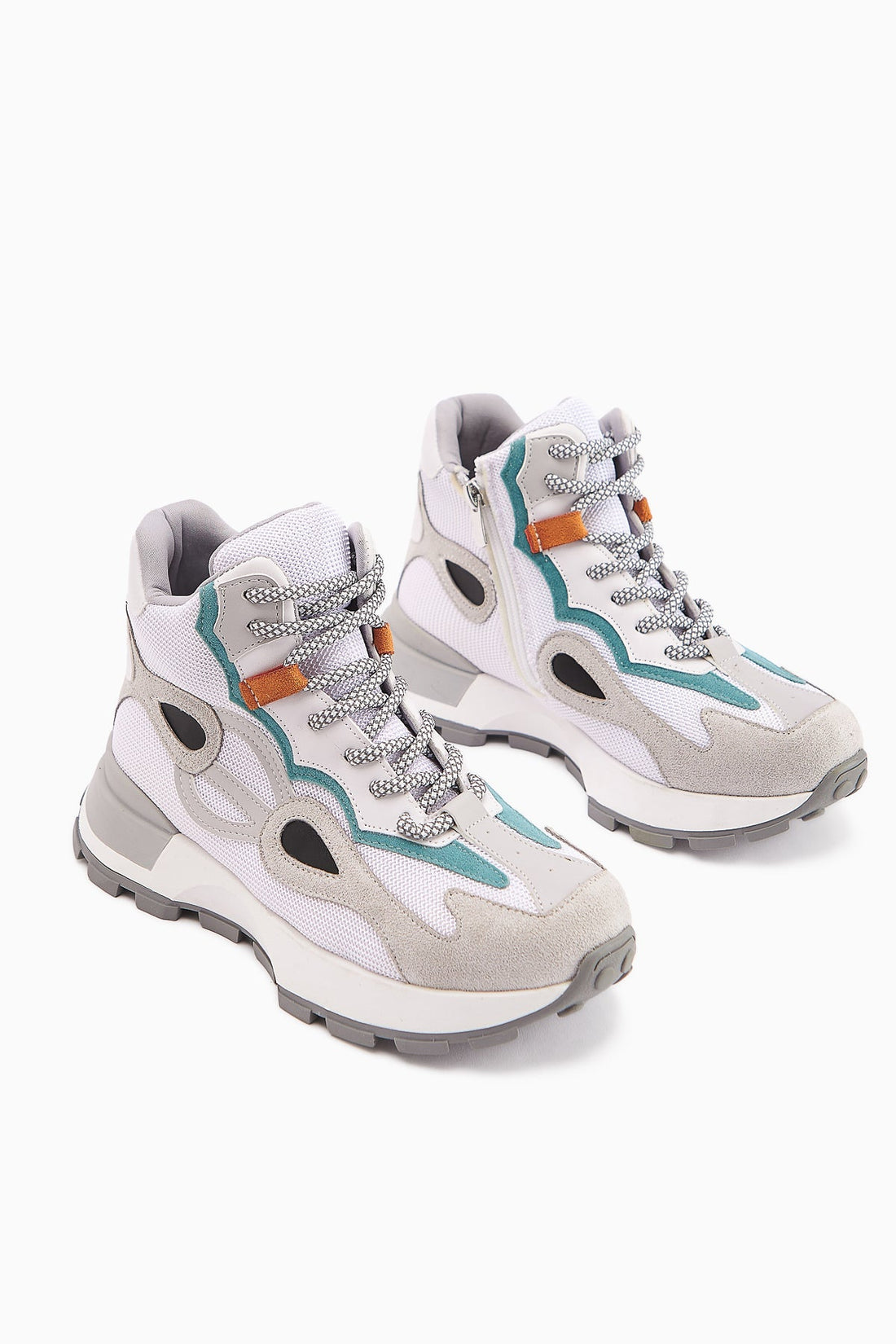 Emma White Suede Detailed Lace-up Women's Sport Boot