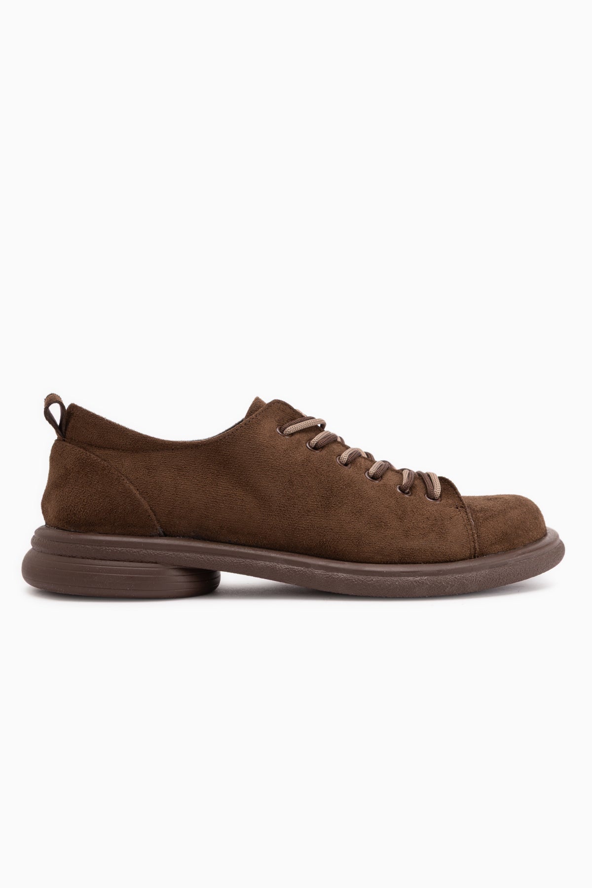 Estella Brown Suede Lace-Up Casual Women’s Shoes