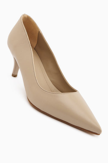 Flora Beige Stiletto Women's High Heel Shoe