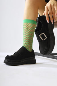 Evrim Black Suede Buckle Detailed Women’s Casual Shoes