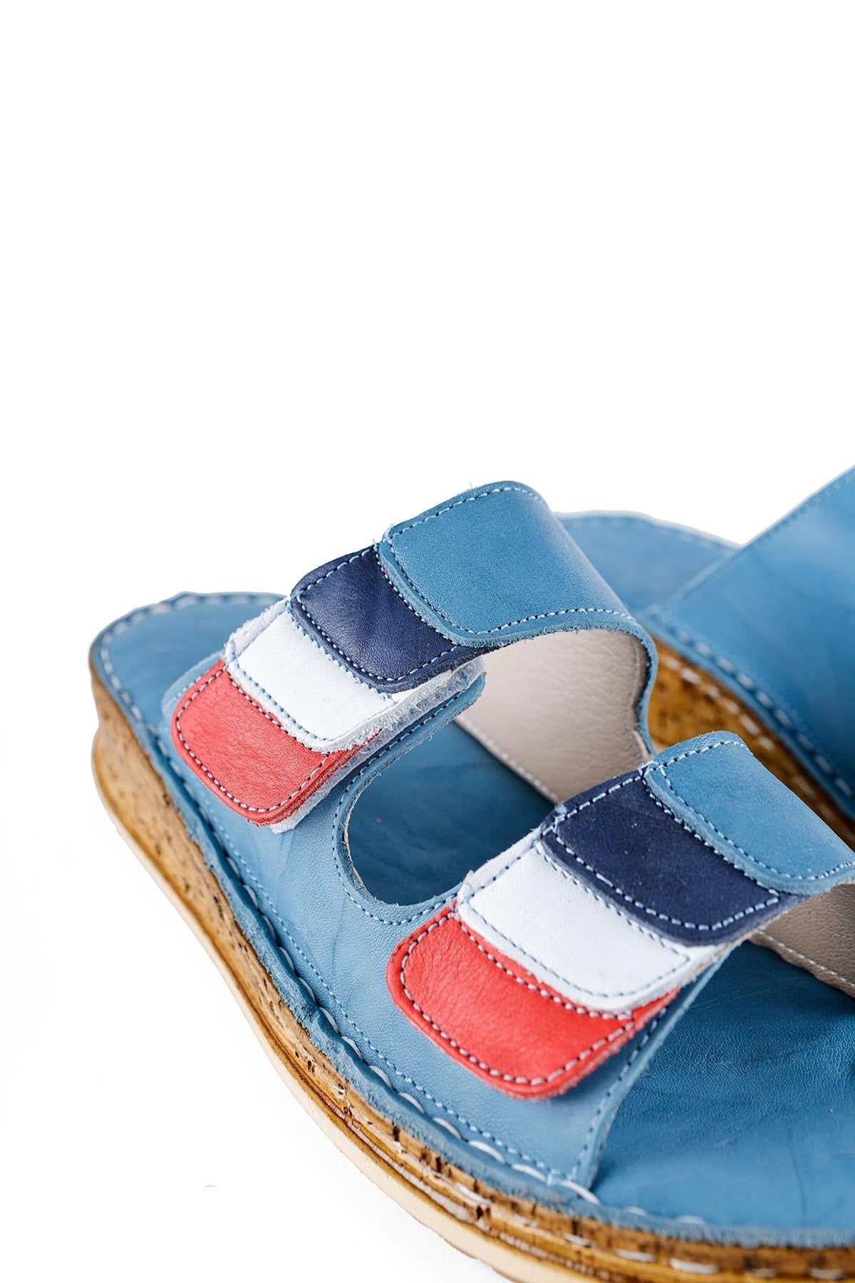 Kassid Genuine Leather Blue Comfort Slipper