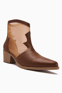 Sevala Taba Embroidered Western Women's Summer Boots with Transparent Details