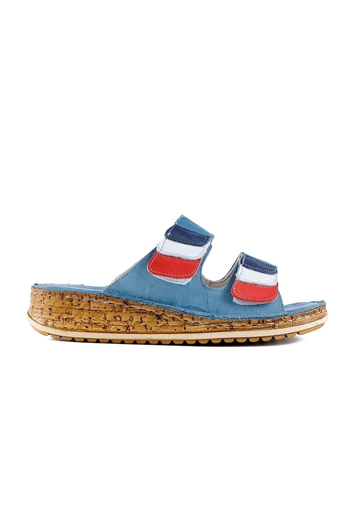 Kassid Genuine Leather Blue Comfort Slipper