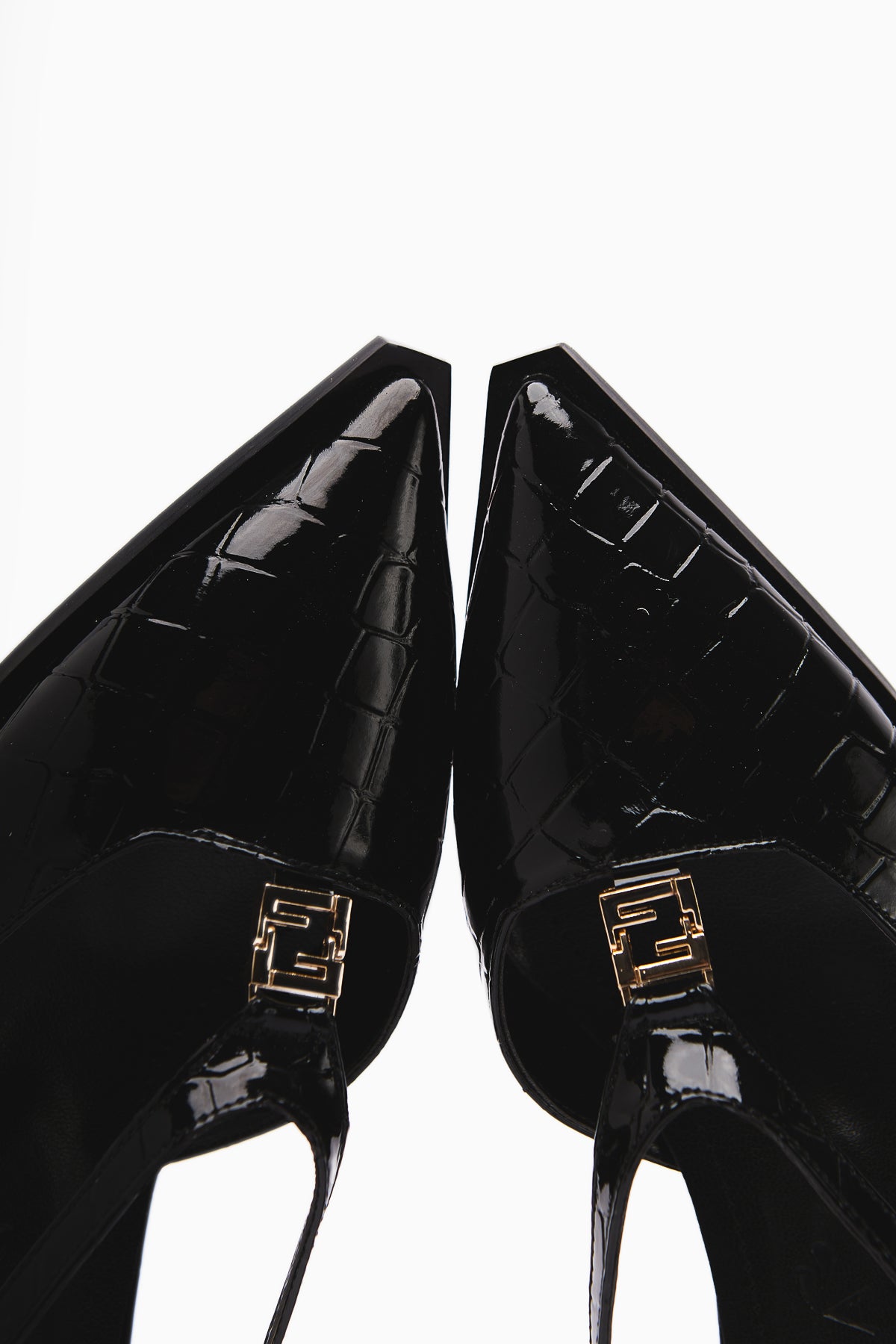Ginny Black Crocodile Buckle Detailed Women’s Sandal