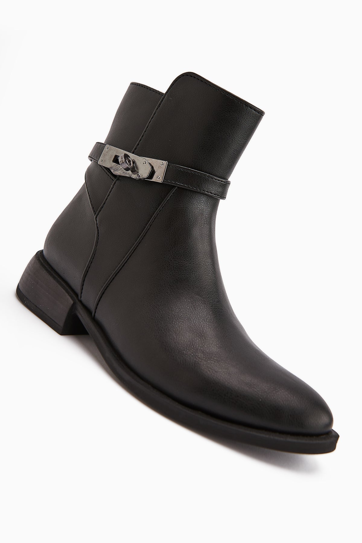 Tinna Black Buckled Women's Boot