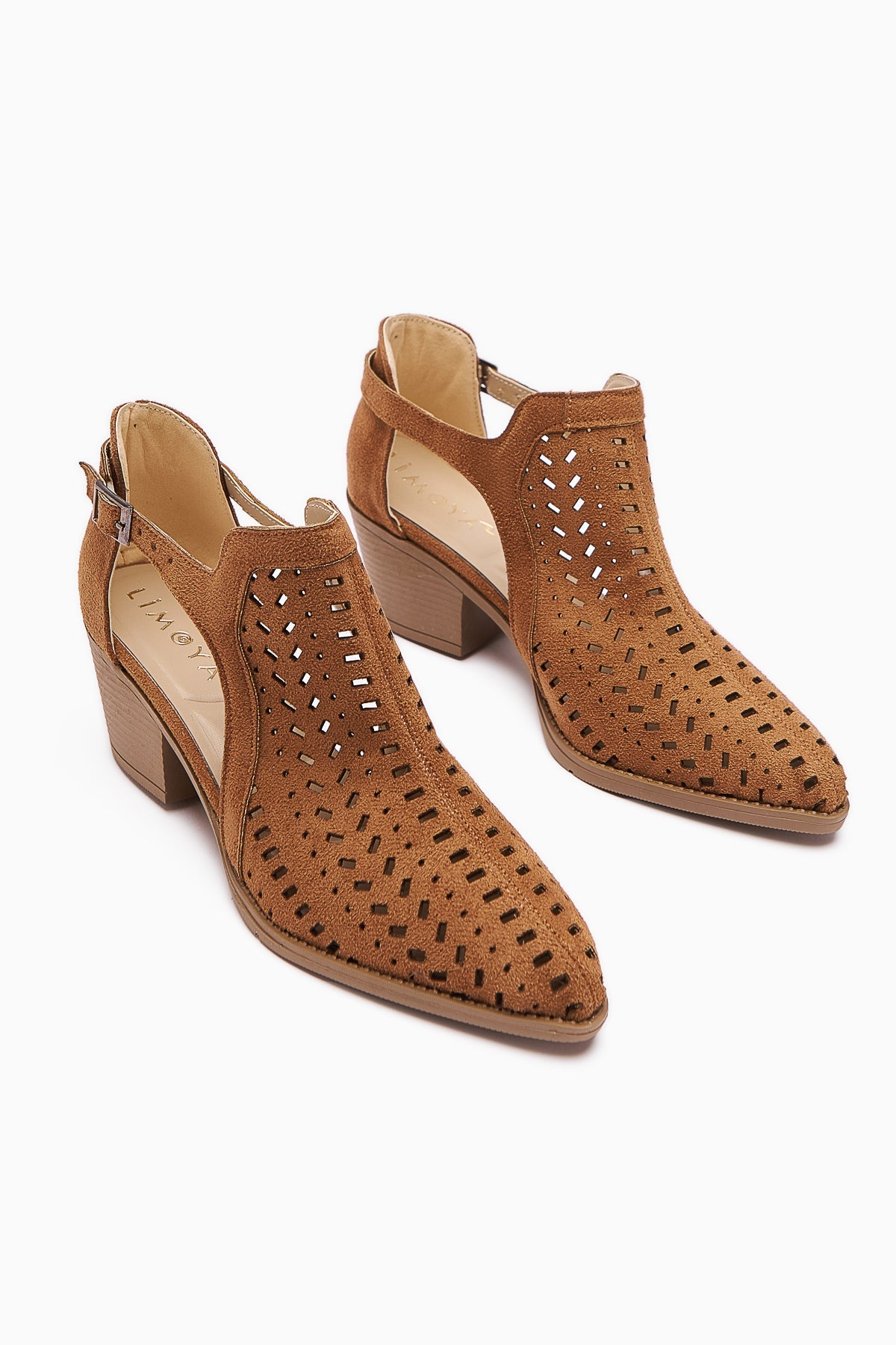 Julian Taba Suede Perforated Chunky Heel Women's Western Summer Boot