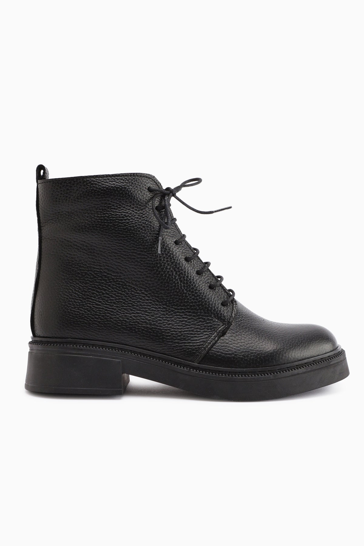 Karol Genuine Leather Black Lace-Up Women's Boot