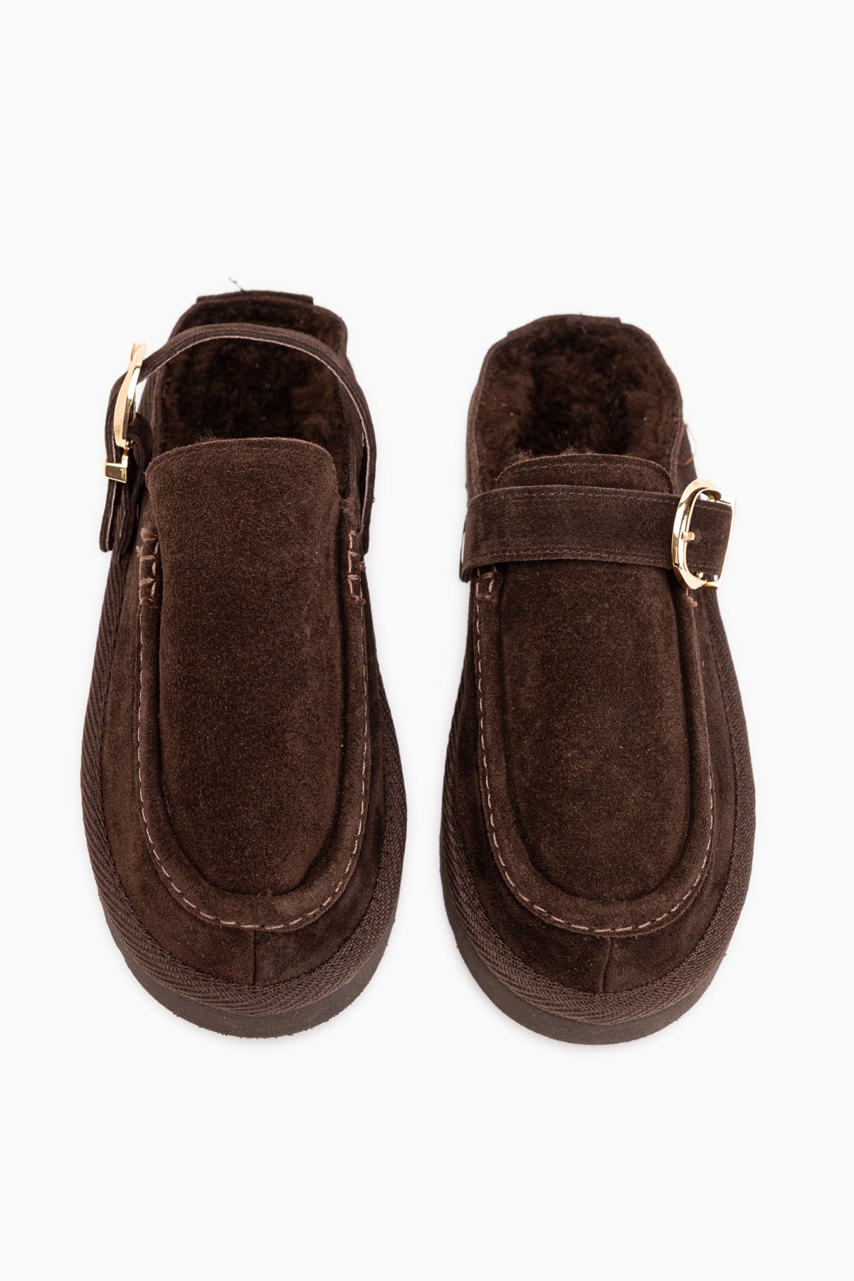 Beisa Genuine Leather Brown Suede Fur Women’s Slippers