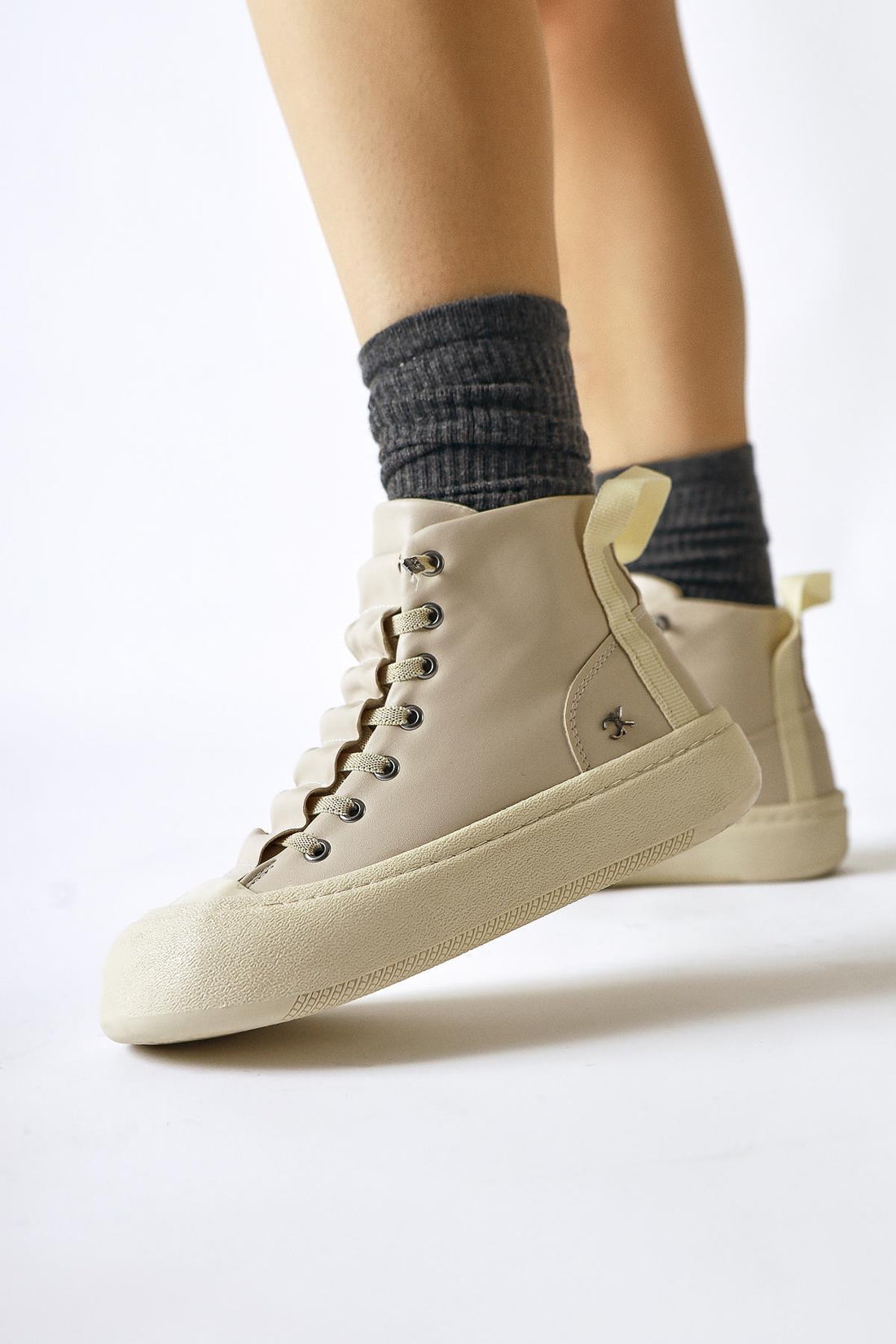 Celinn – Beige Elastic Lace-Up Sport Boot (Women)