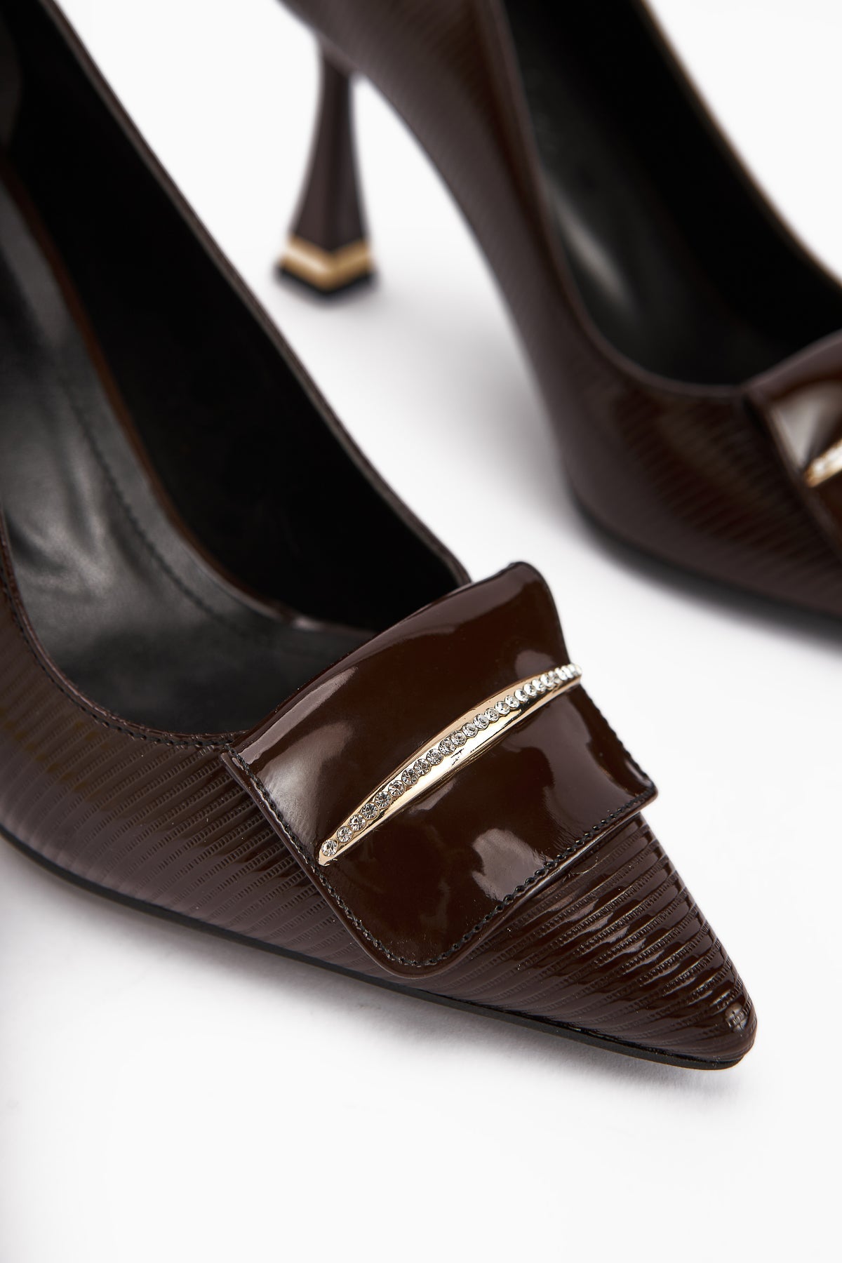 Saja Women's Coffee Buckled High Heel Shoe