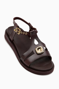 Evelin Burgundy Buckled Women’s Sandal