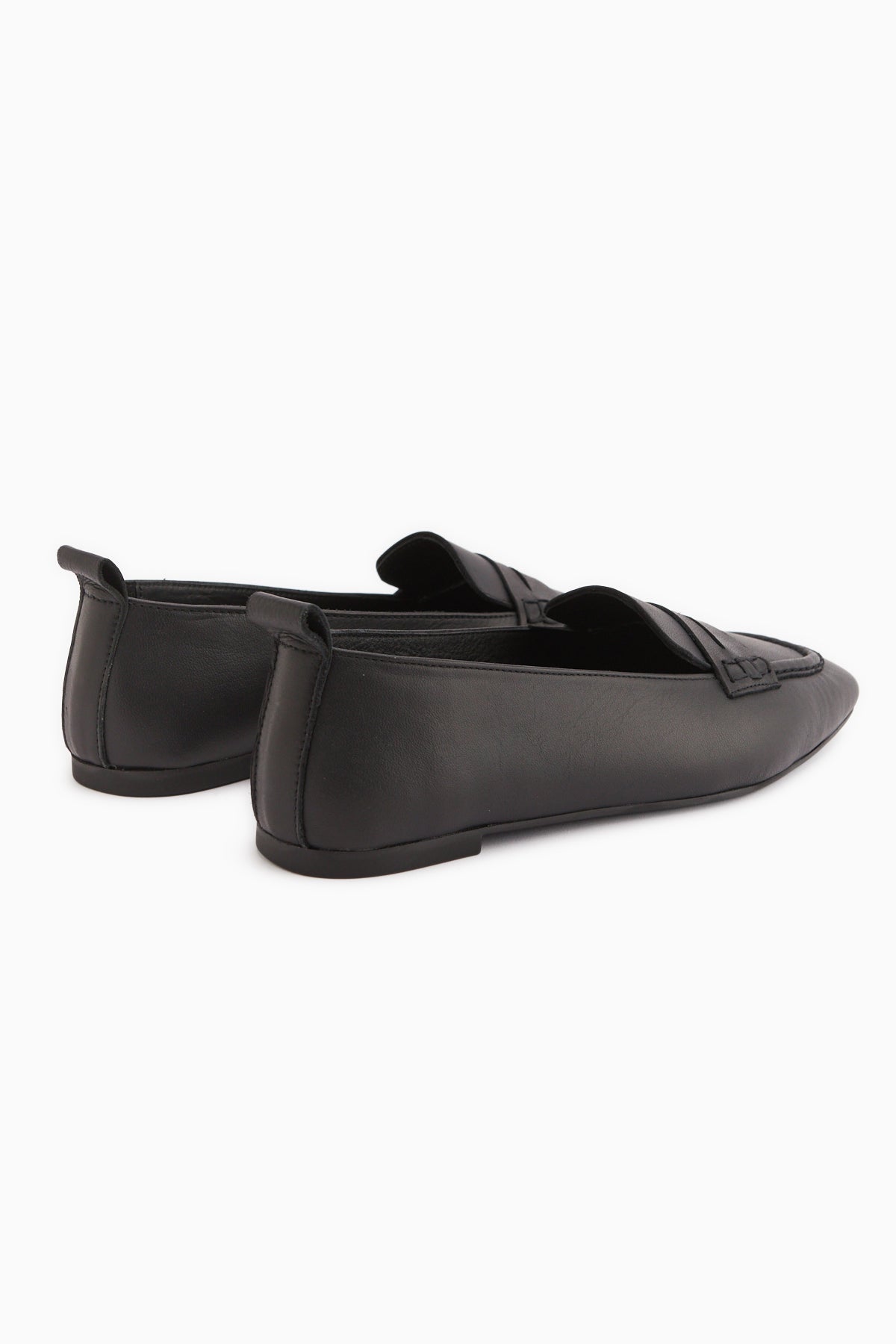 Genuine Leather Black Square-Toed Women’s Ballet Flats