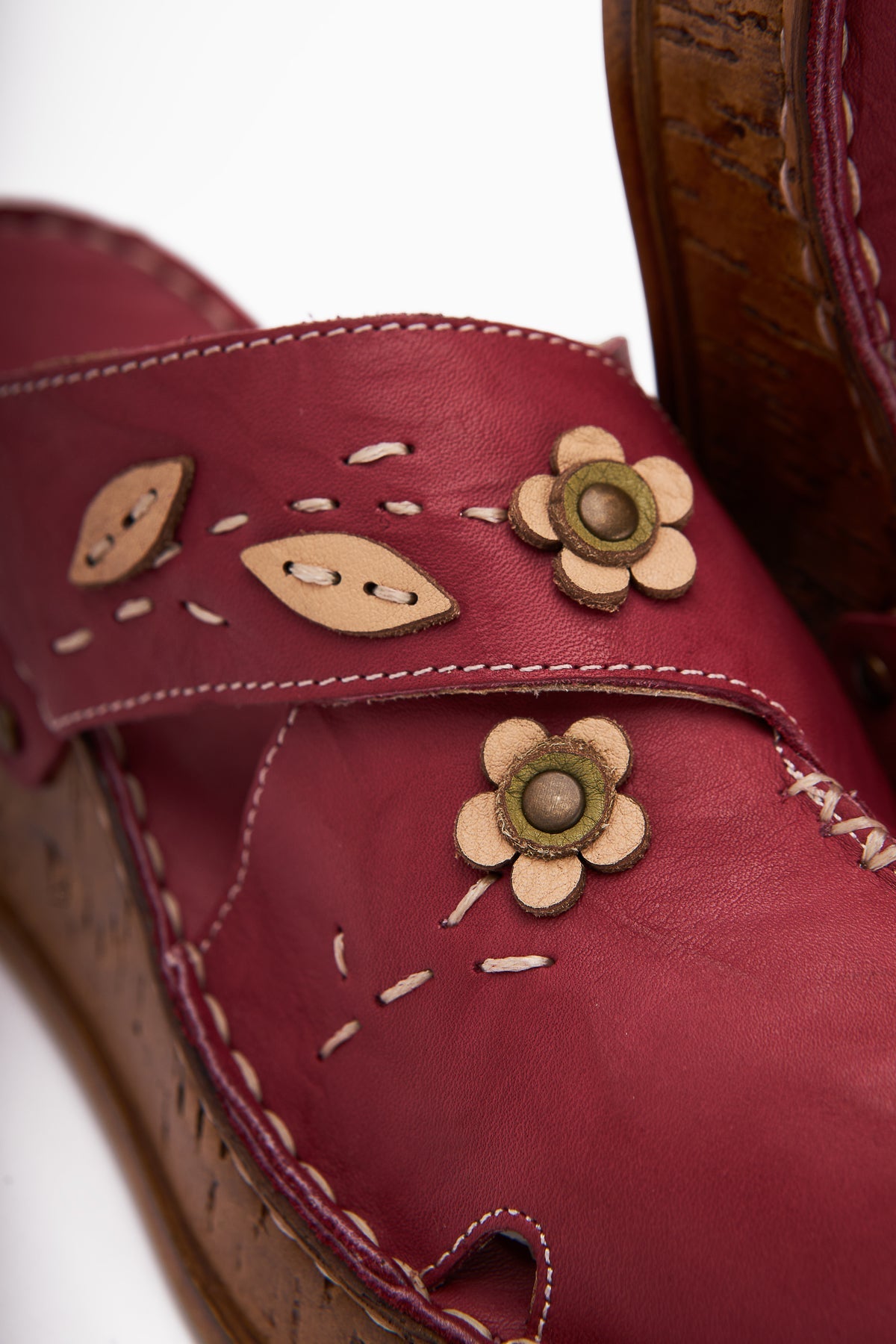 Alto Genuine Leather Burgundy Comfort Slippers with Distressed Sole