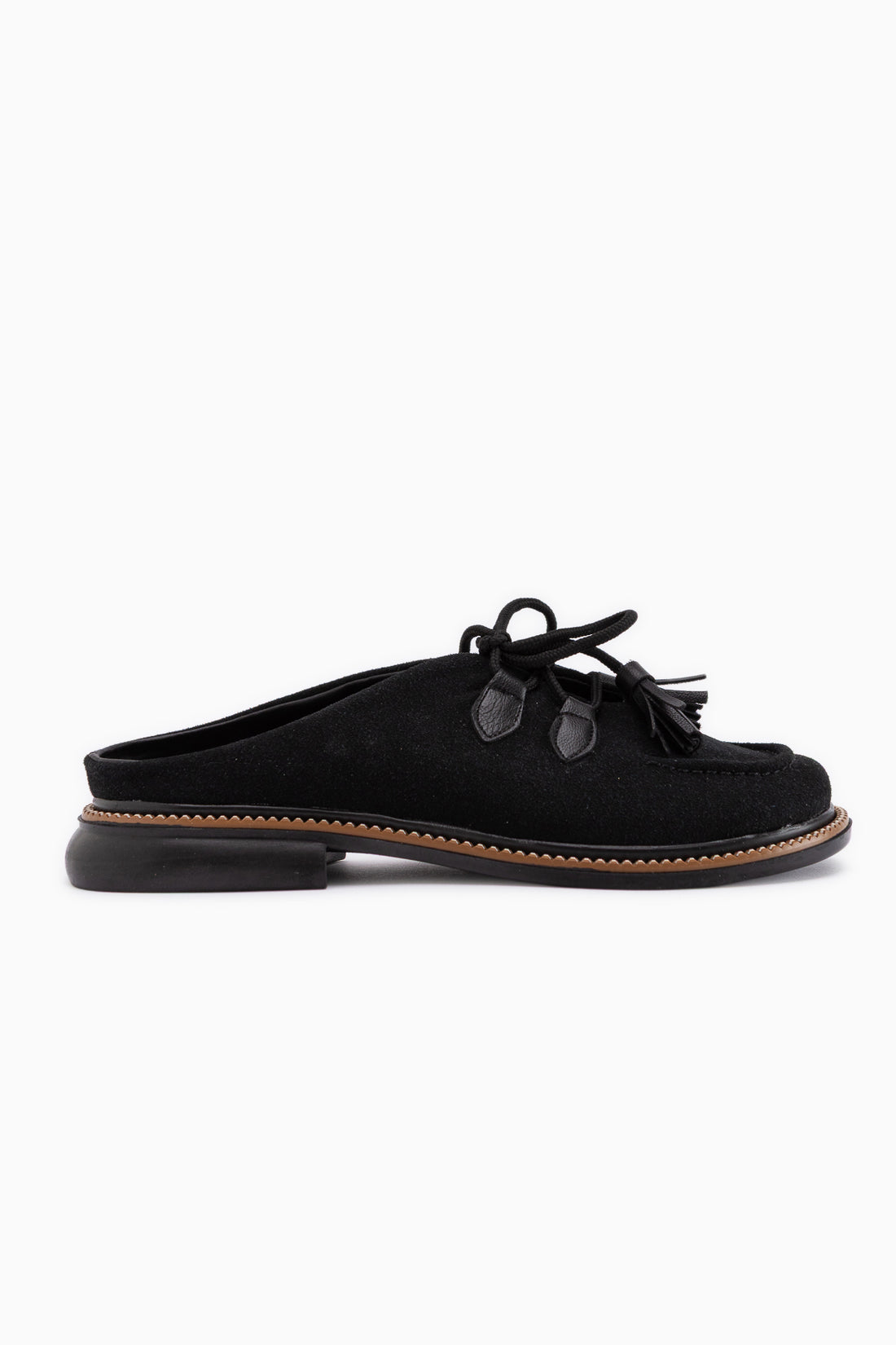Penny Black Suede Fringed Women’s Slippers