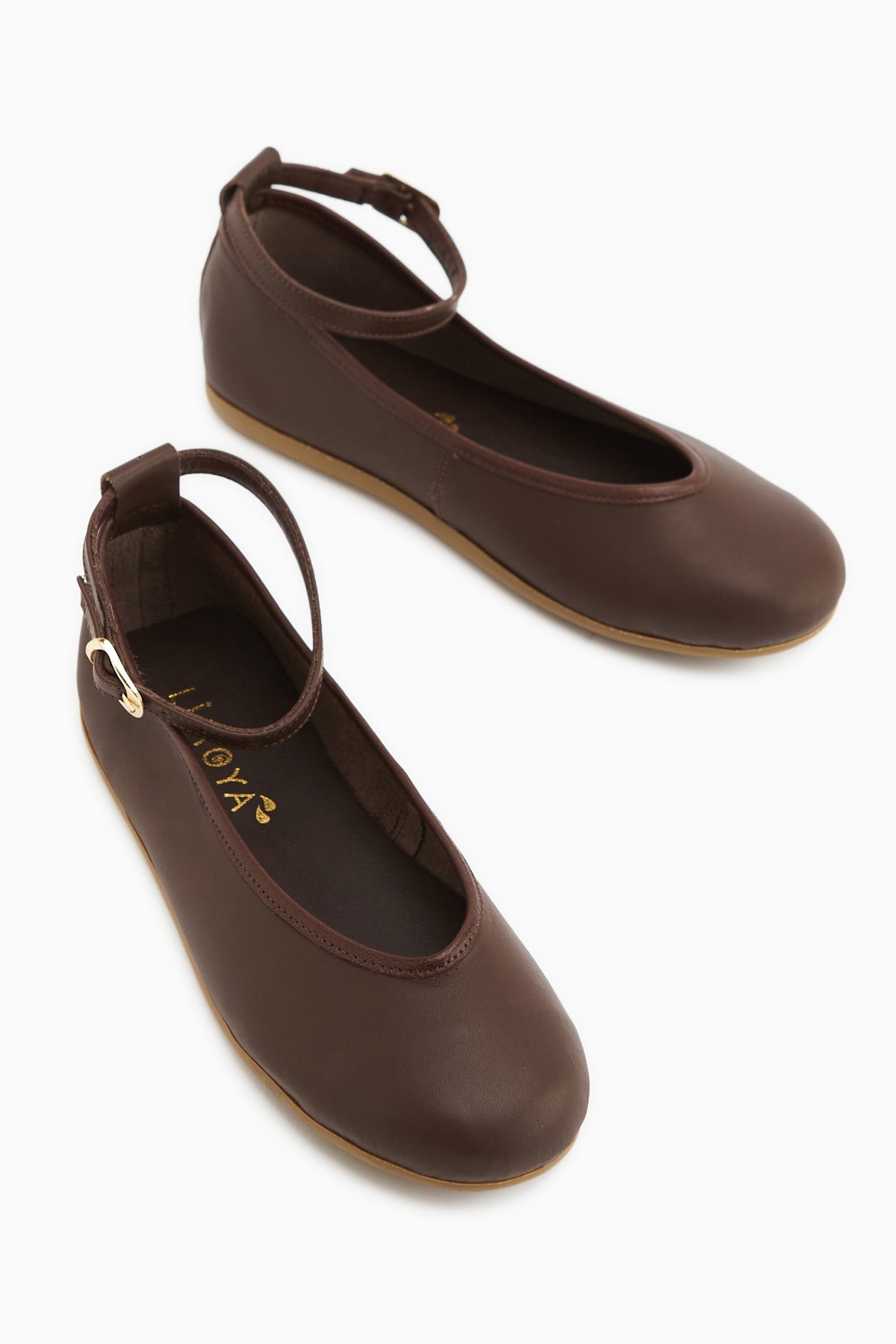 Genuine Leather Jenin Brown Belted Women’s Ballet Flats
