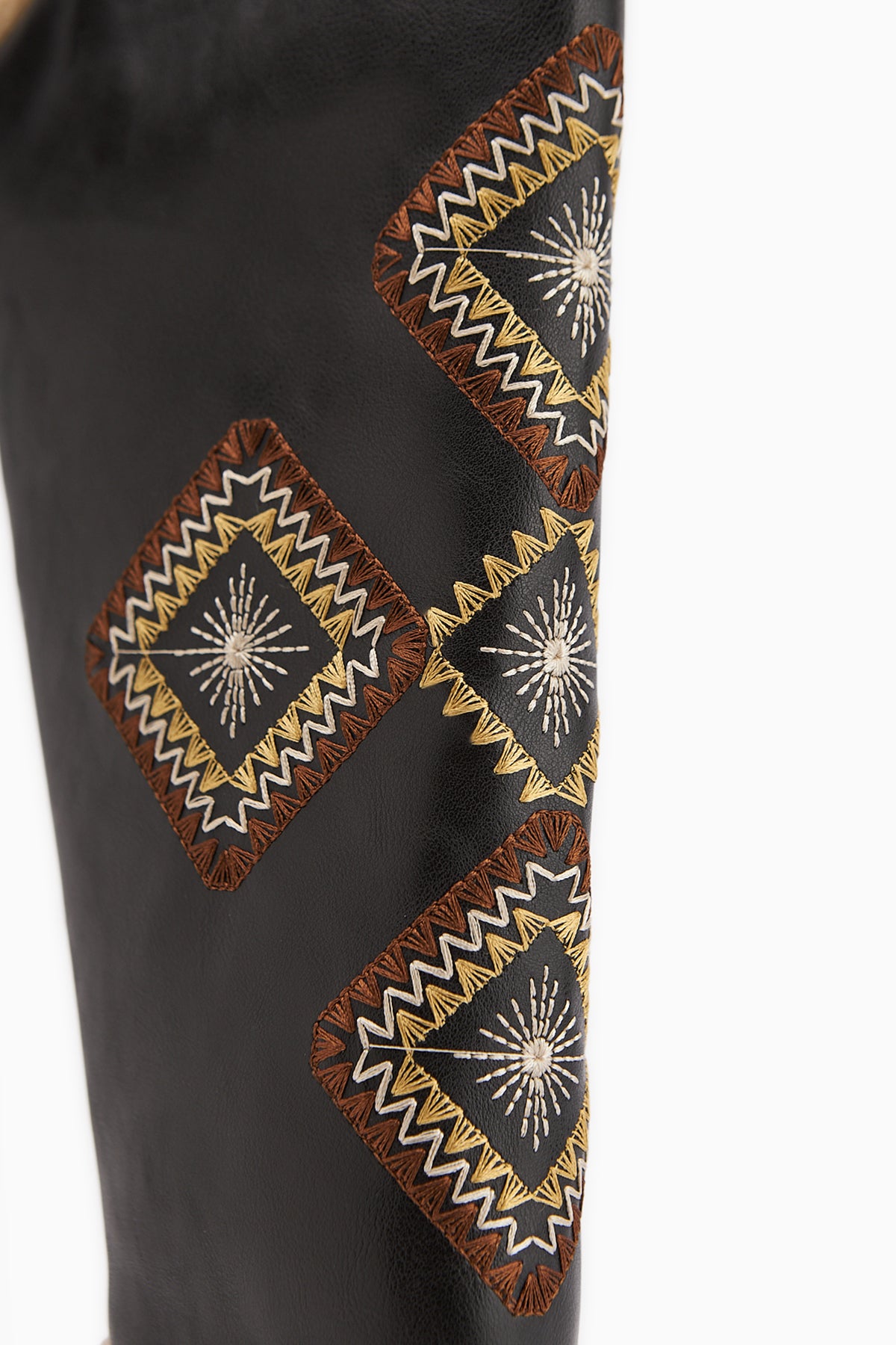 Hilka Black Removable Cuff Ethnic Patterned Boots