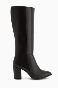 Tatum Black Pointed Toe Mid Heel Women’s Boots