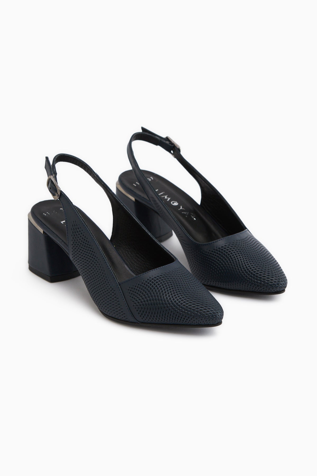 Donia Genuine Leather Navy Heeled Women’s Sandal