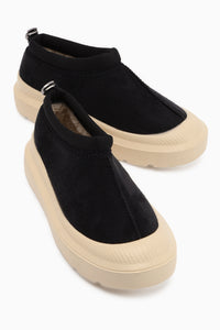 Katelyn Black Suede Covered Toe Fur Lined Women’s Shoes