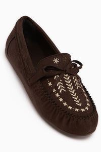 Darya Brown Suede Embroidered Women’s Loafer