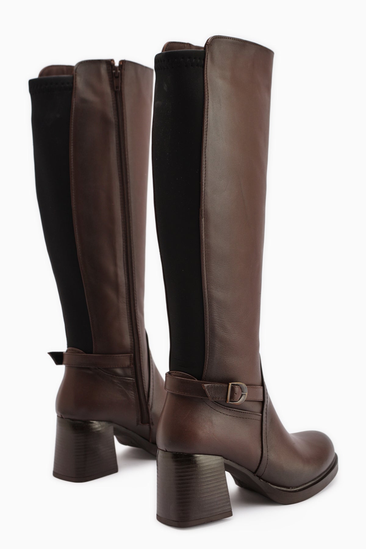 Gerti Genuine Leather Coffee Heeled Women's Boot