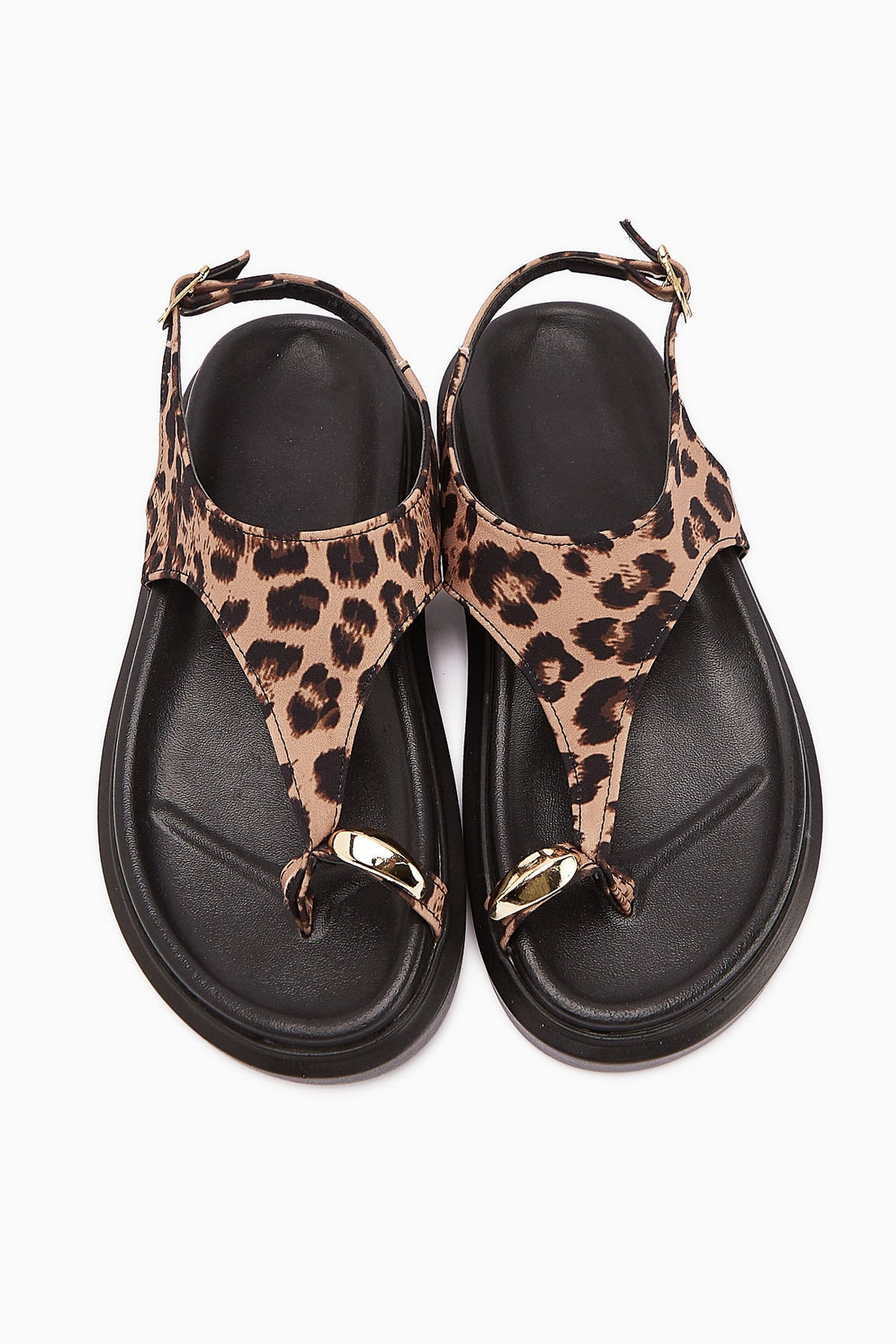 Vanda Leopard Print Buckle Thong Women's Sandals