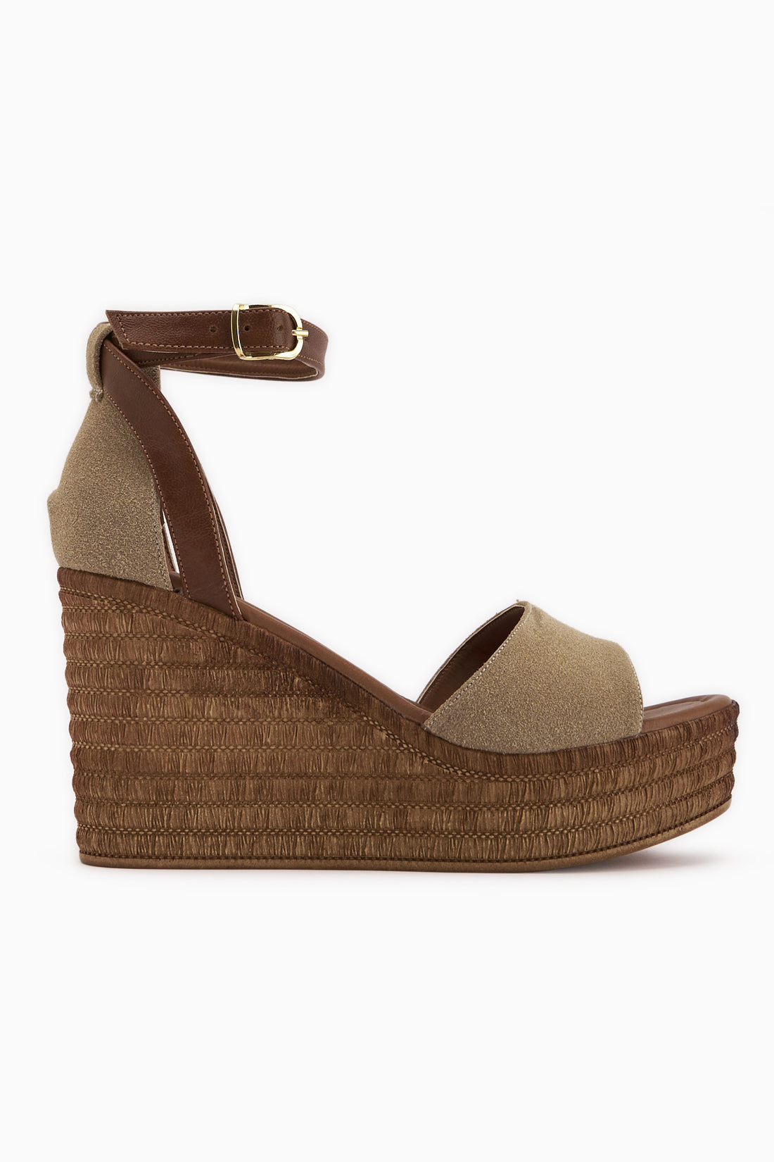 Moni Beige Suede Wedge Heeled Women’s Sandal