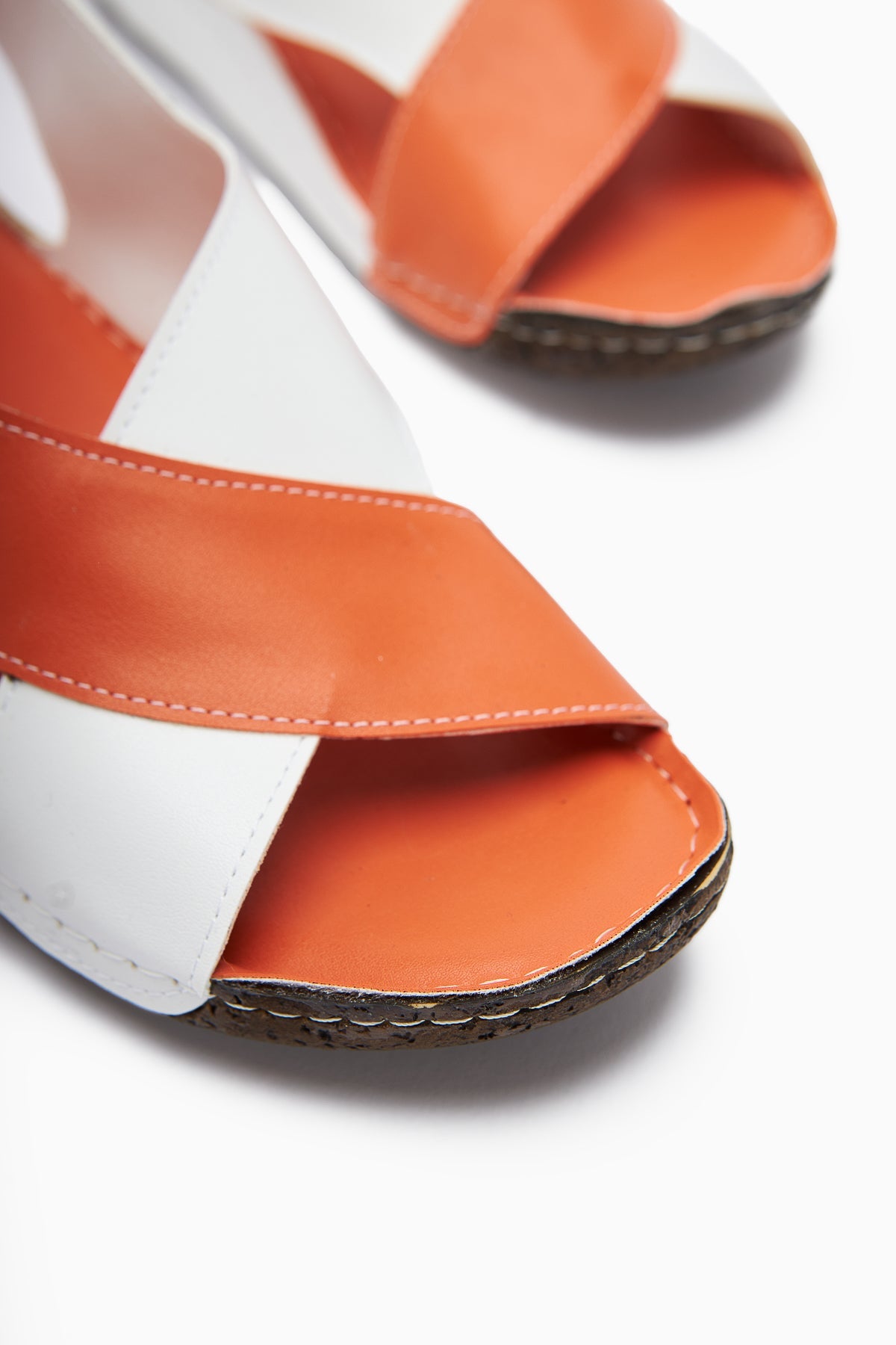 Margit – Orange Cross-Strap Sandal (Women)