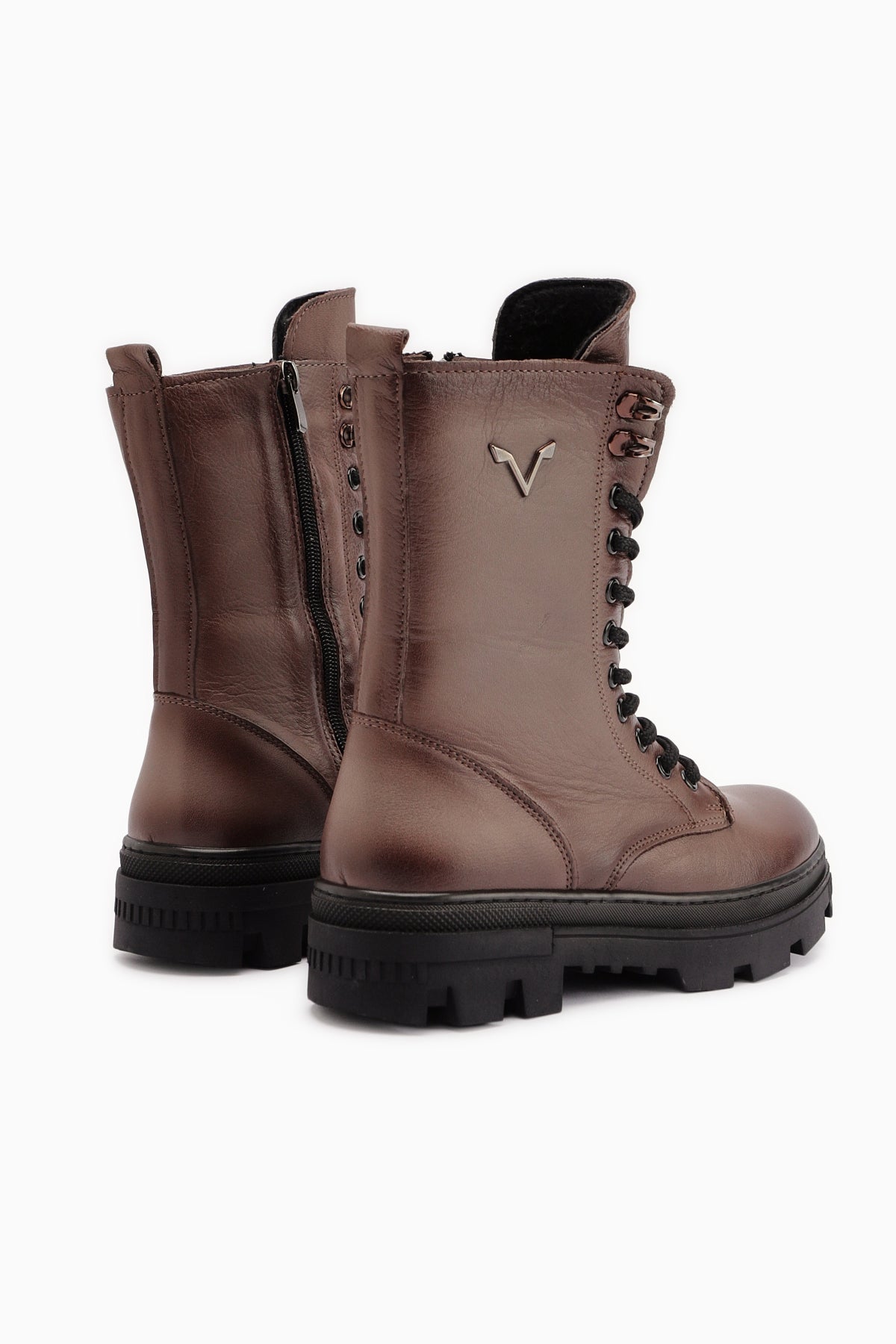 Sanela Genuine Leather – Taupe Combat Boot (Women)