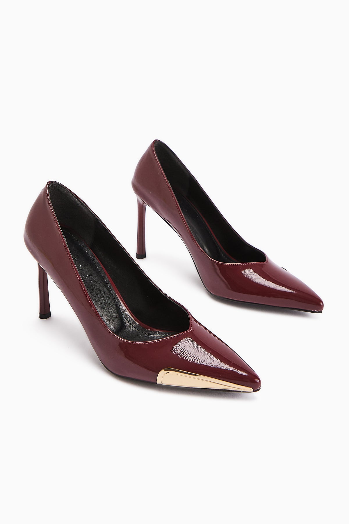 Lula Burgundy Patent Leather Pointed Toe Women’s Heeled Shoes