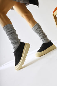 Katelyn – Black Suede-Covered Toe Fur-Lined Shoe (Women)