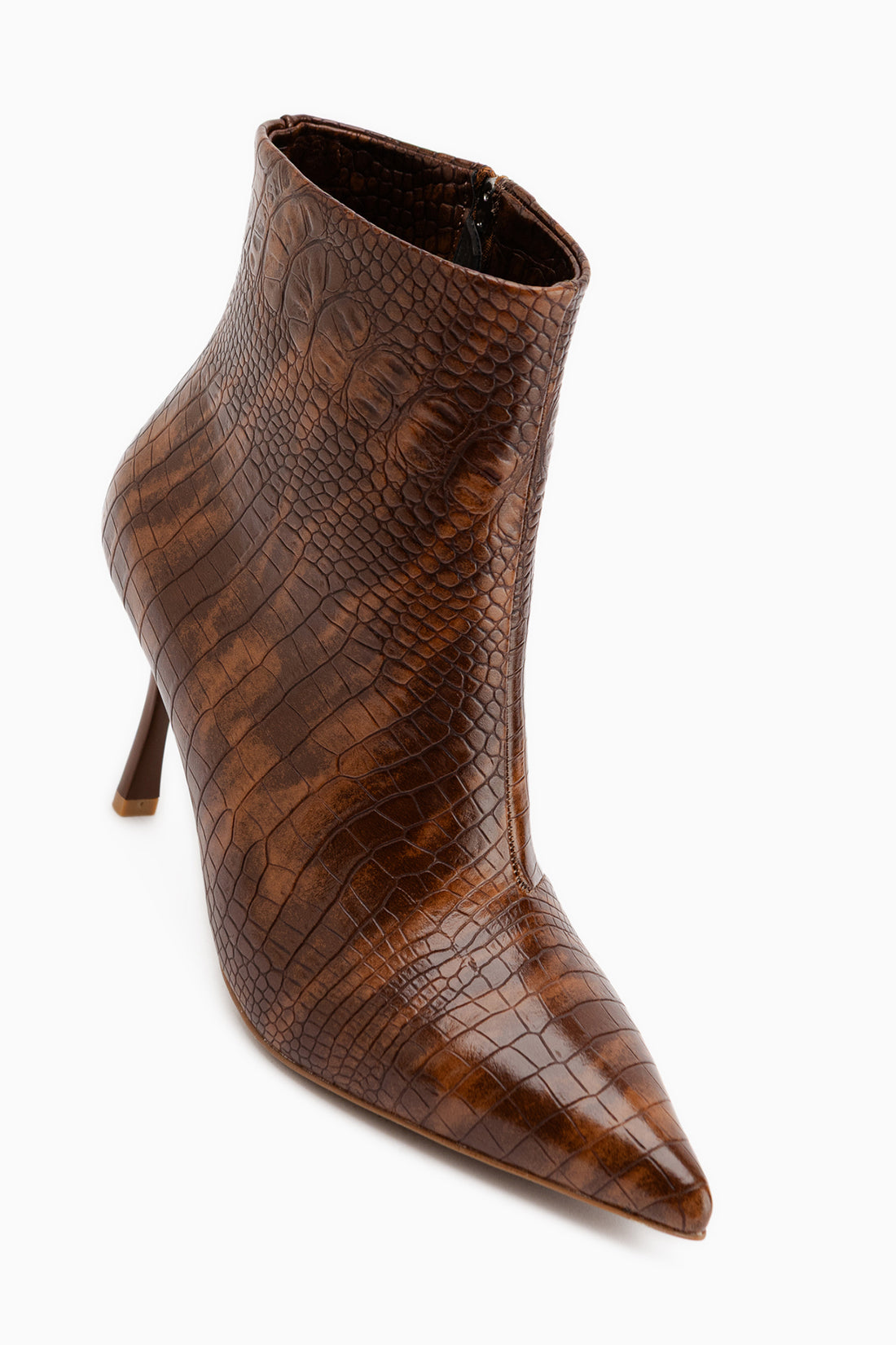 Brenda Tan Crocodile Heeled Women’s Boots