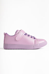 Eve Lilac Lace-Up with Velcro Detail Kids' Athletic Shoes