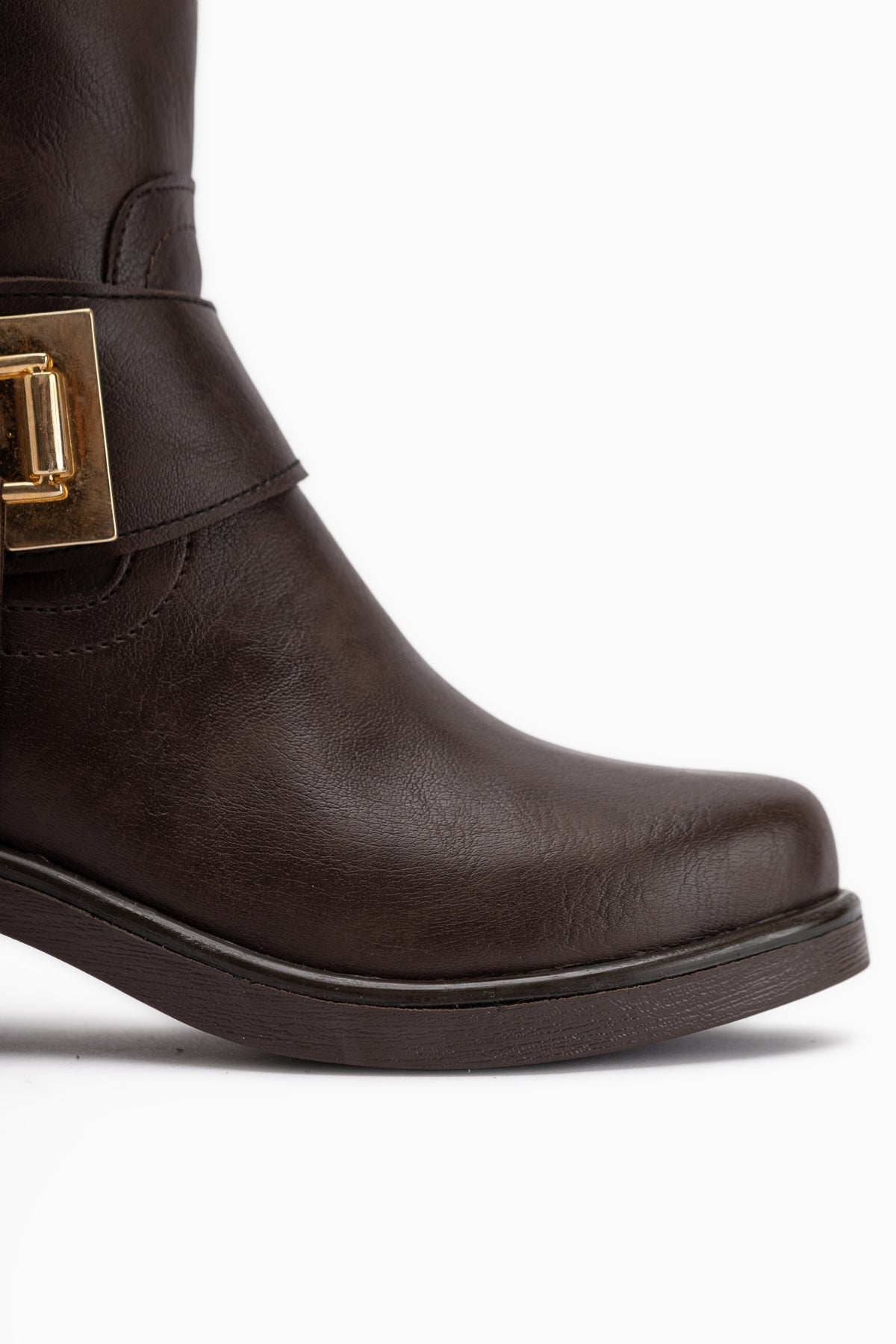 Hope Brown Buckled Thick Heeled Women’s Boots
