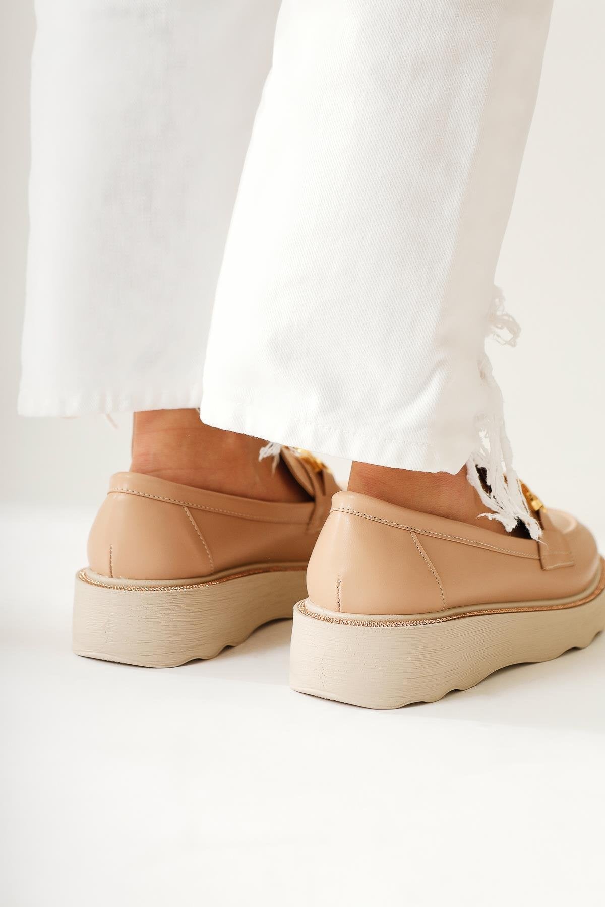 Leane – Nude Stone-Detail Loafer (Women)