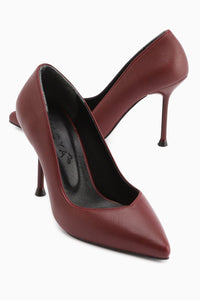 Arya Genuine Leather – Burgundy Slim Heel Heeled Shoe (Women)
