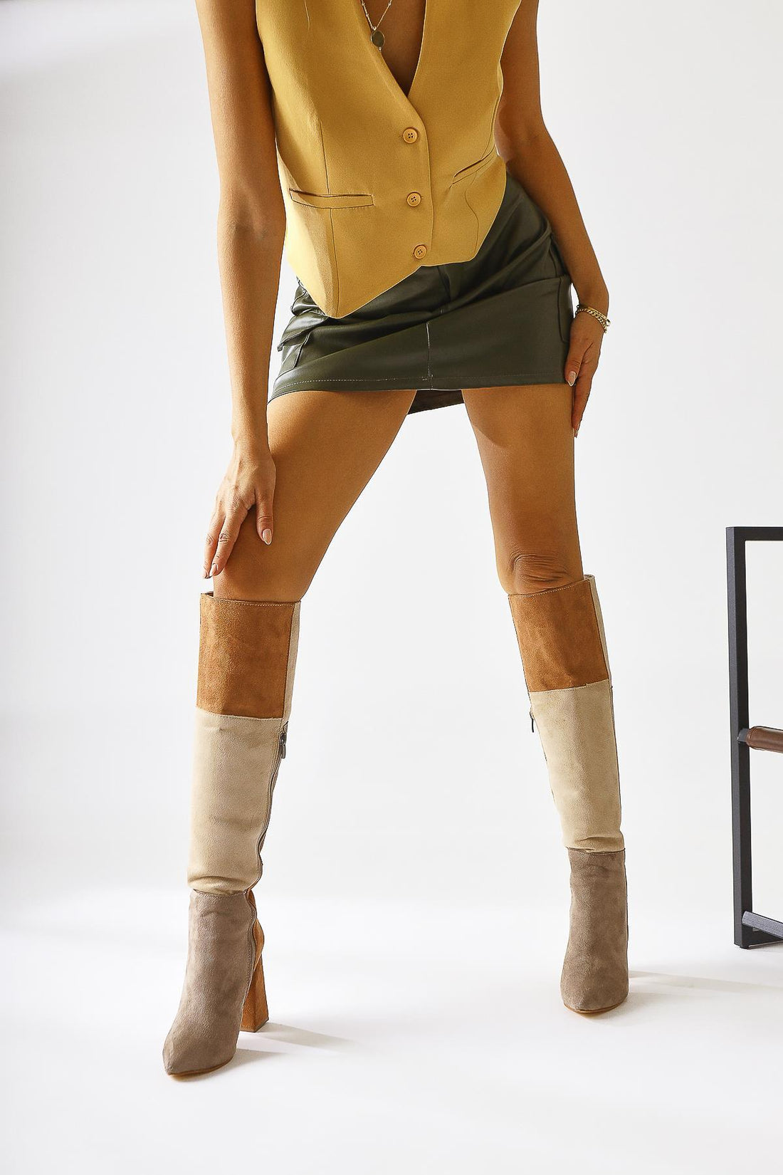 Kamiyah – Cognac Beige Taupe Over-The-Knee Boot (Women)