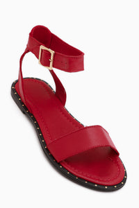 Winona Genuine Leather Red Buckled Women’s Sandal