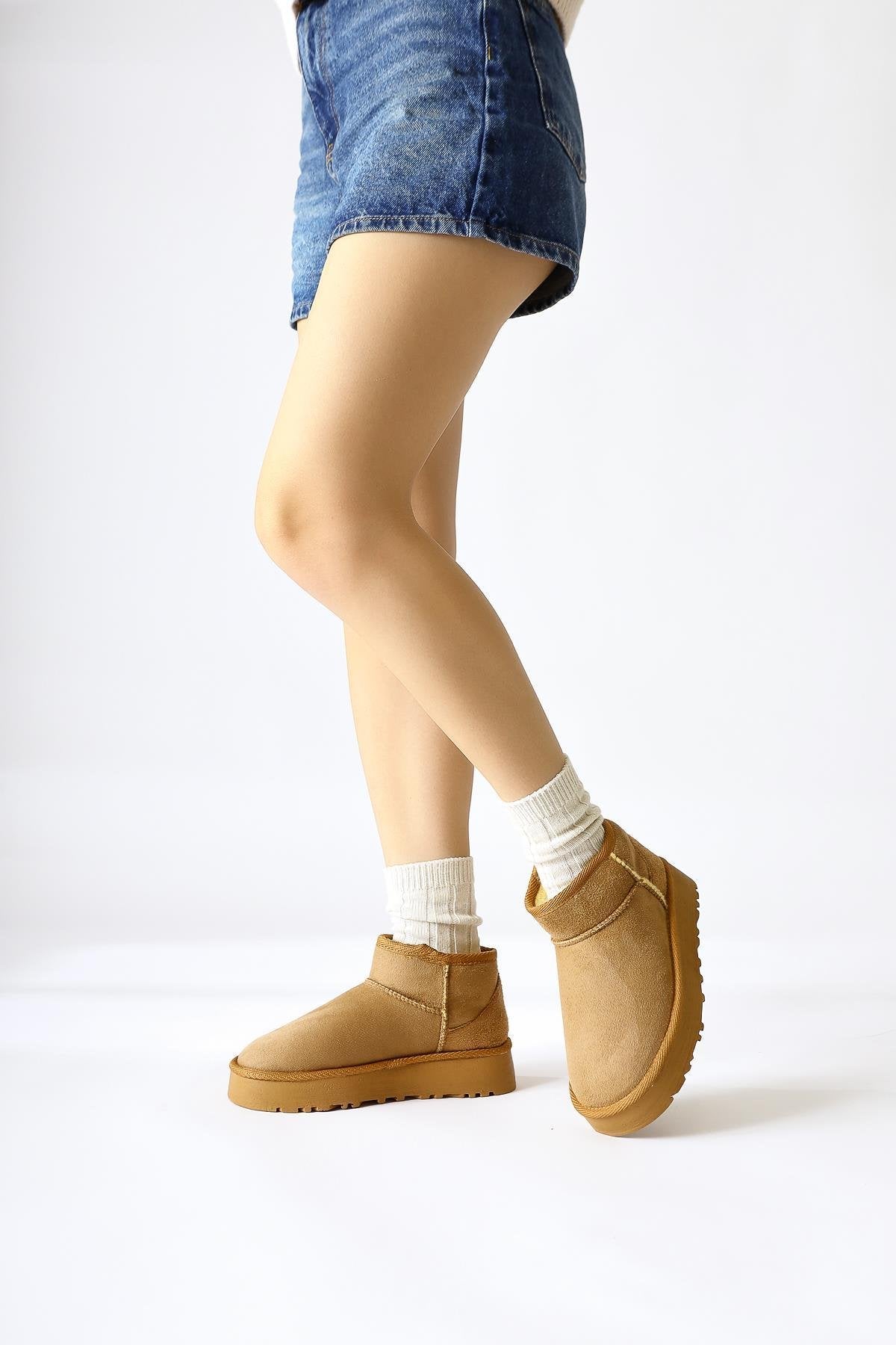 Lilly-Anne – Taupe Suede Fur-Lined Ankle Boot (Women)