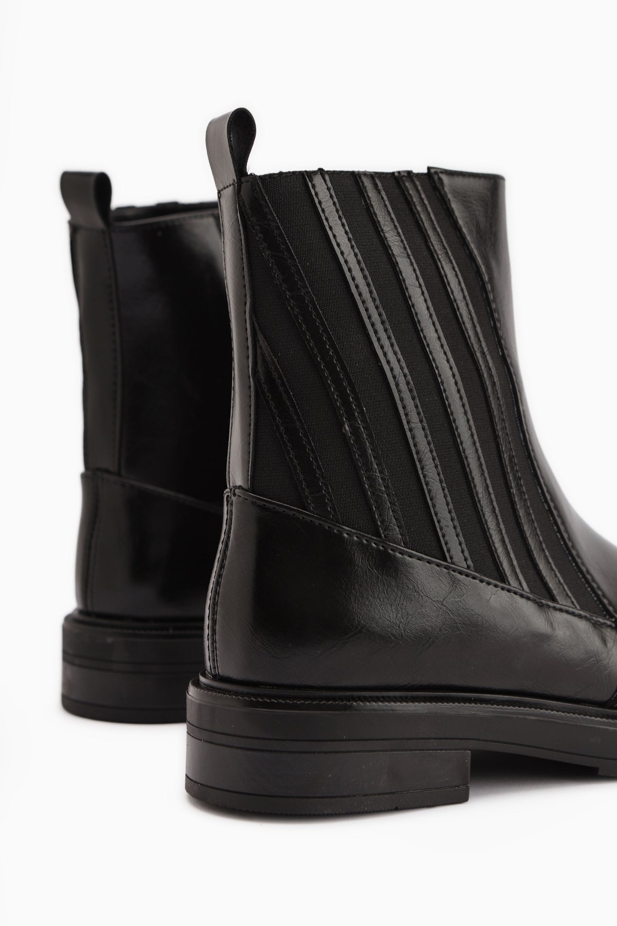 Lena Black Elastic Detailed Women's Boot