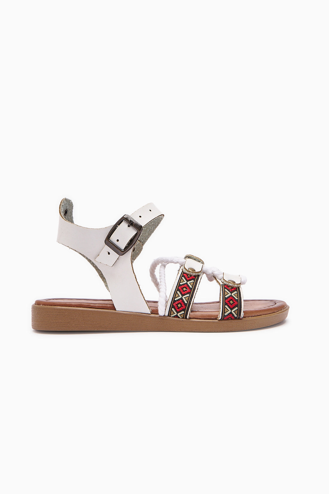 Genuine Leather Sohna White Antique Detailed Women’s Sandal
