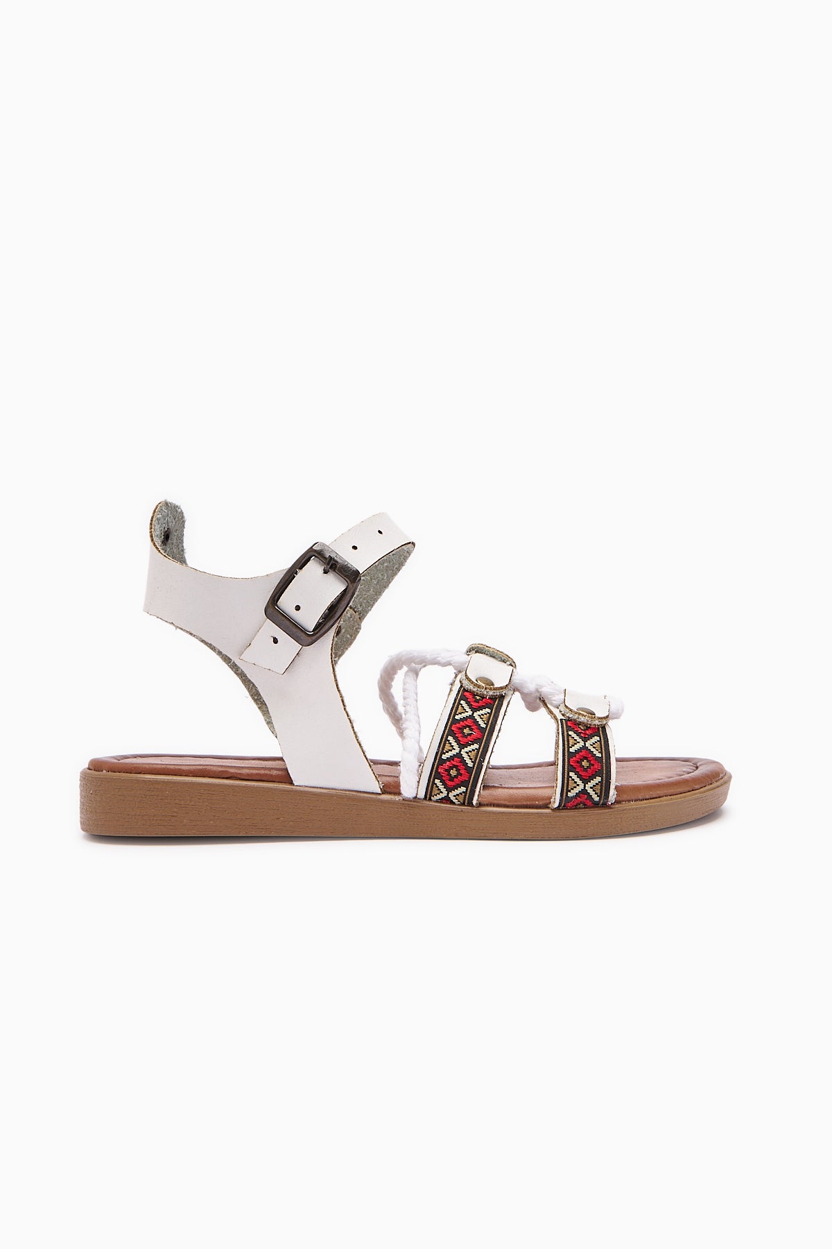 Genuine Leather Sohna White Antique Detailed Women’s Sandal