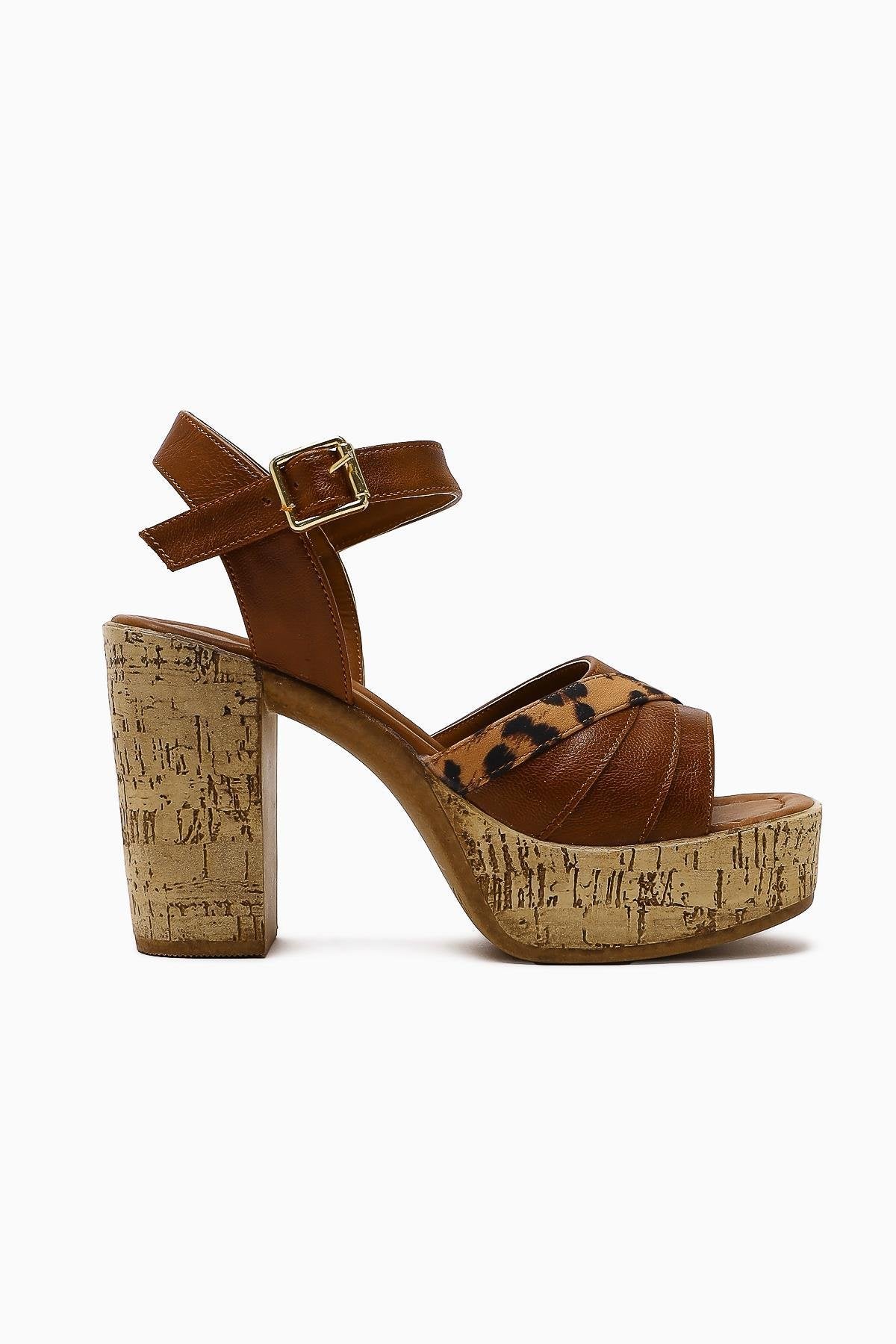 Farah Taba Platform Wedge Sandals with Leopard Detail