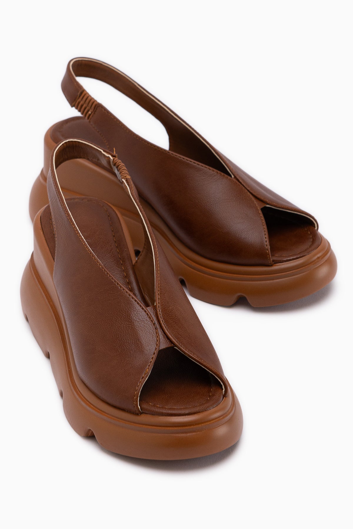 Tilda Tan Elastic Wedge Women’s Sandal