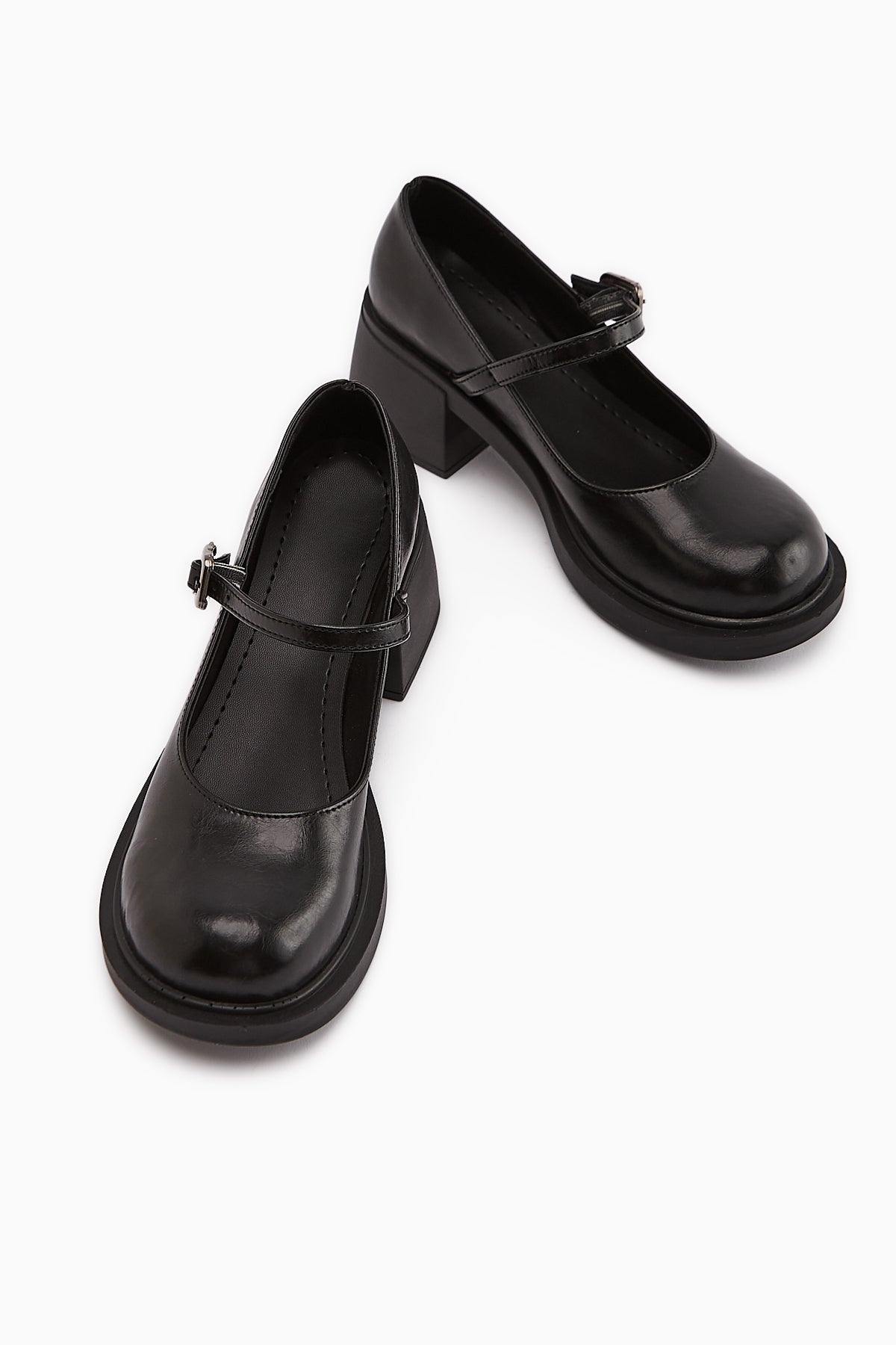 Mirka Black Strapped Women's Loafer Shoe