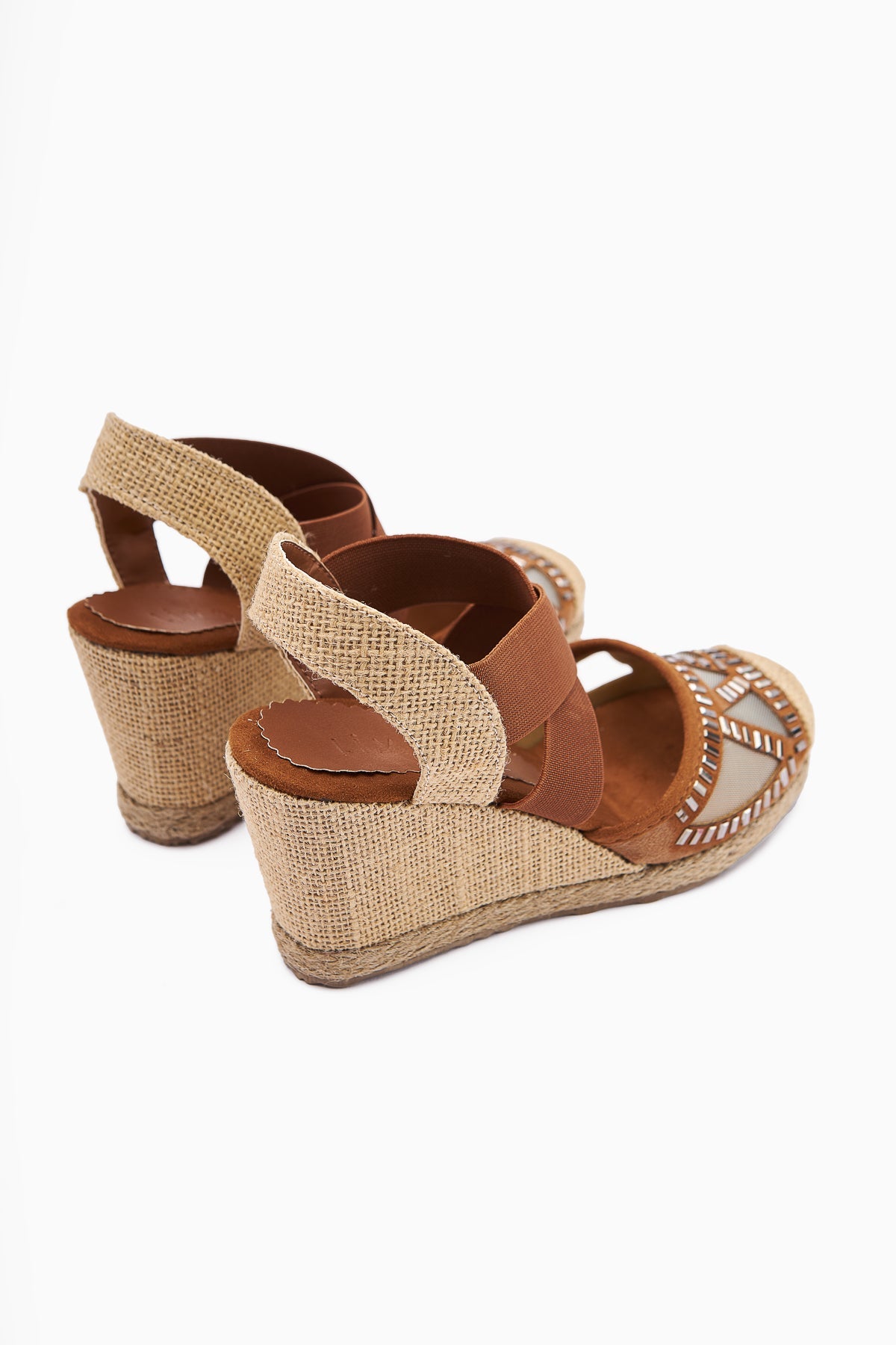 Meliza Taba Elasticated Straw Bottom Women's High Heel Sandals