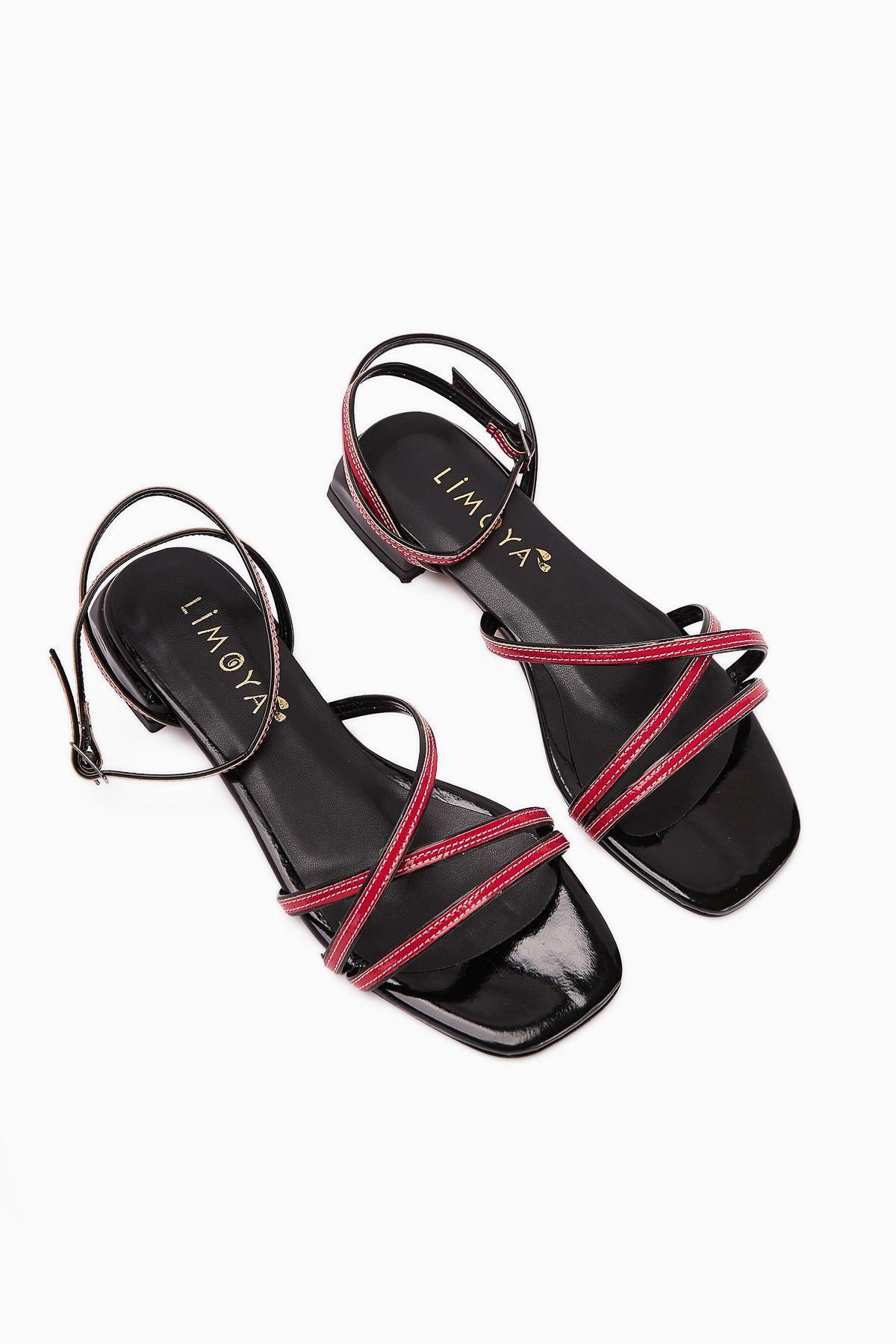 Nasima Red Ankle-Tie Women's Sandals